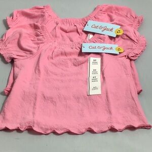 Cat & Jack Pink Short Sleeve Tee girl 2 piece set